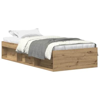 Bedframe zonder matras spaanplaat artisanaal eikenkleurig Bedframe zonder matras spaanplaat artisanaal eikenkleurig