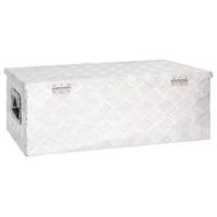 VidaXL Opbergbox 80x39x30 cm aluminium zilverkleurig - thumbnail