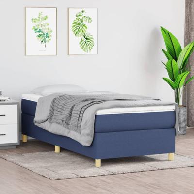Boxspring met matras stof blauw 80x200 cm