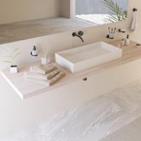 Opbouw Waskom Ideavit Solidjoy 75x37,5x11 cm Solid Surface Mat Wit Ideavit - thumbnail