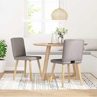 Eetkamerstoelen draaibaar 2 st stof taupe