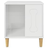 vidaXL Hondenhuis Glanzend Wit 44 x 42 x 49 cm Bewerkt hout, Woonkamer, Rechthoekig Minimalistisch Ontwerp, Multifunctionele Opslag, Duurzame Materialen, Moderne Esthetiek, Praktische Oplossingen - thumbnail