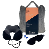 4-Travel Luxe Travel Set - Reisset met Nekkussen, Oogmasker, Oordoppen & Reisdeken - thumbnail