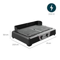 Princess BBQ Grill Tafel Zwart, Zilver - thumbnail