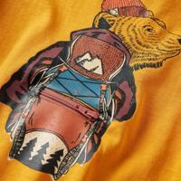 Kindershirt met lange mouwen berenprint 104 okerkleurig - thumbnail