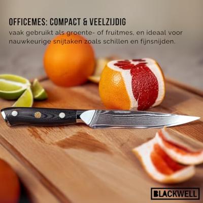 Blackwell Messenset (Koksmes + Groentemes + Officemes) - Japanse stijl - 67 lagen damaststaal - VG10 - 3-delig - thumbnail