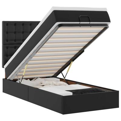 Ottoman bed met matras en LED's 120x200cm kunstleer zwart - thumbnail