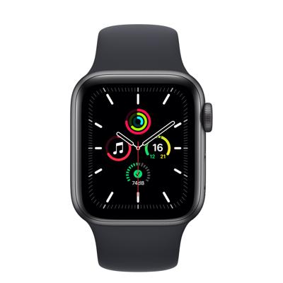 2021 Apple Watch SE (GPS, 40 mm) - Aluminium Case Space Grey, Sportband Midnight - Regular
