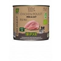 BF Petfood Biofood Organic 100% kippenvlees natvoer hond & kat (blik 200g) 12 x 200 g - thumbnail