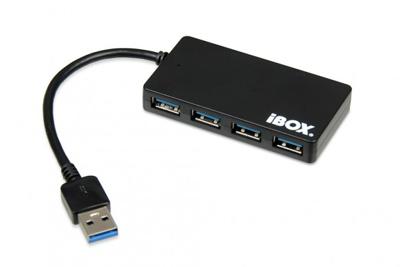 iBox IUH3F56 interface hub USB 3.2 Gen 1 (3.1 Gen 1) Type-A 5000 Mbit/s Zwart