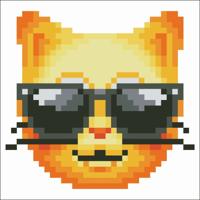 Diamond Dotz Diamond Painting Cool Cat 10x10 cm - thumbnail
