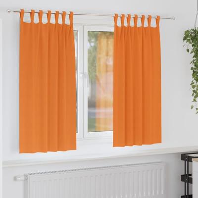 Gordijnen met gordijnen 2 pcs Feloranje Polyester Gordijnen met gordijnen 2 pcs Feloranje Polyester