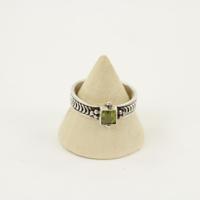 Zilveren Ring met Peridoot Maat 19,5 (Sterling Zilver 925) - thumbnail
