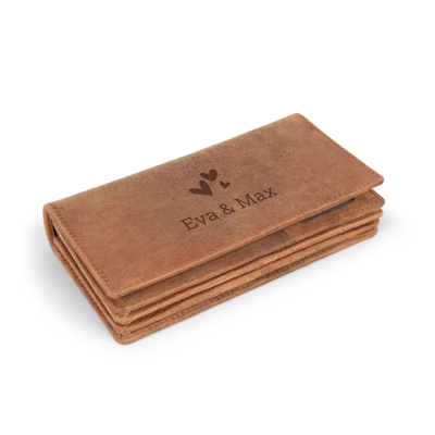 Leren portemonnee dames - met naam