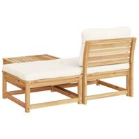 3-delige Loungeset met kussens massief acaciahout - thumbnail