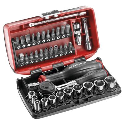 Facom Ultra Compacte Doppenset 1/4" 6-kant met Ratel R.360 - R.360NANOPB
