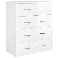 Dressoir met 4 lades 60x30,5x71 cm hoogglans wit - thumbnail
