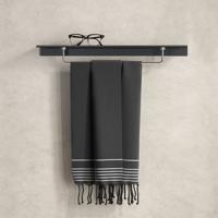 Planchet met Handdoekrek Geesa Leev 60 cm Zwart Chroom - thumbnail