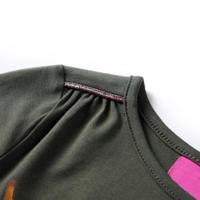 Kindershirt met lange mouwen kattenprint 140 kakikleurig - thumbnail