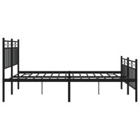 Bedframe met voetbord zonder matras metaal zwart 160x200 cm - thumbnail