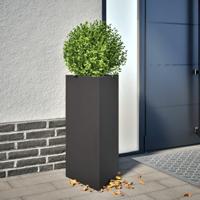 VidaXL Plantenbak driehoek 40x34,5x70 cm staal zwart - thumbnail