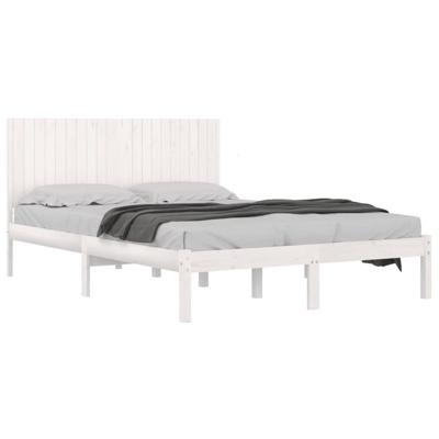 Bedframe zonder matras massief grenenhout wit 200x200 cm