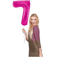 Magenta Cijferballon Cijfer 7 - 86 cm - thumbnail