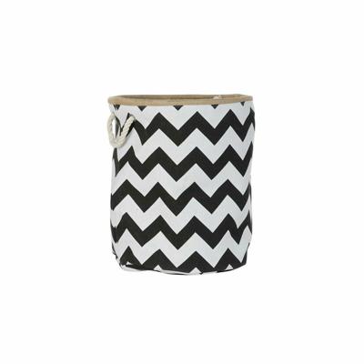Mand DKD Home Decor Wit Zwart Jute Zig-zag Modern 38 x 38 x 45 cm