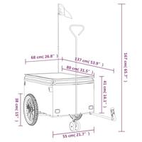 Fietstrailer 45 kg ijzer zwart en oranje - thumbnail