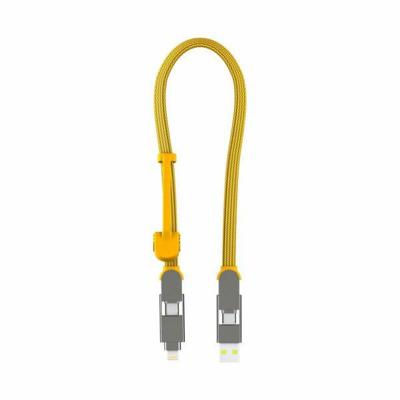 Rolling Square inCharge XL 6-in-1 Snellaadkabel 30 cm - USB-C, Micro USB & Lightning Oplaadkabel voor iPhone, iPad & Android - Geel