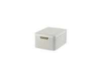 Curver style mandje M + deksel 18 liter vintage wit - thumbnail