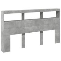 Hoofdbordkast met LED-verlichting 180x17x102 cm betongrijs - thumbnail