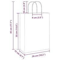 VidaXL Papieren zakken 50 st met hengsels 26x12x35 cm wit - thumbnail