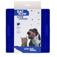 Eat Slow Live Longer Lick Mat Bones Blue - thumbnail