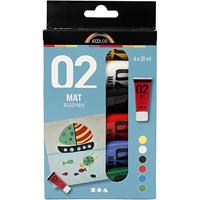 Creativ Company Acrylverf - verschillende kleuren, 02 - matt, 6x20ml - thumbnail