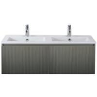 Frozen 3D Badmeubelset 120 cm - Greeplijst in Kleur - Petrol Mat - Keramische Wastafel Wit Dubbel 2 Kraangaten - thumbnail