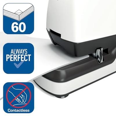 Rapid elektrische nietmachine Optima 60E, contactloos, 60 blad, wit/zwart