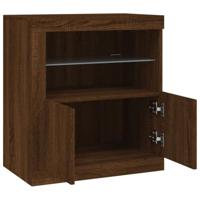Dressoir met LED-verlichting 60,5x37x67 cm bruin eikenkleur - thumbnail