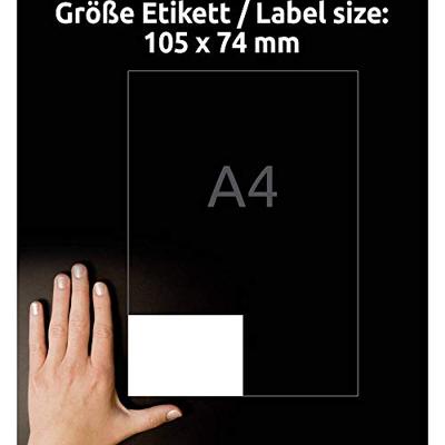 Avery Zweckform 3427, Universele etiketten, Ultragrip, wit, 100 vel, 8 per vel, 105 x 74 mm Avery Zweckform 3427, Universele etiketten, Ultragrip, wit, 100 vel, 8 per vel, 105 x 74 mm