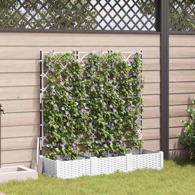Tuin Bloempot 3 pcs Wit 120 x 40 x 125,5 cm Staal
