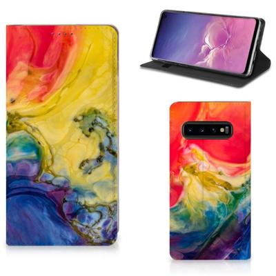 Bookcase Samsung Galaxy S10 Watercolor Dark Bookcase Samsung Galaxy S10 Watercolor Dark