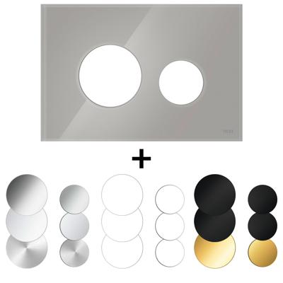 Drukplaat Front En Toetsen TECE Loop Voor WC-Bediening Glas Titanium Drukplaat Front En Toetsen TECE Loop Voor WC-Bediening Glas Titanium