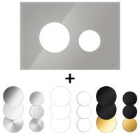 Drukplaat Front En Toetsen TECE Loop Voor WC-Bediening Glas Titanium - thumbnail