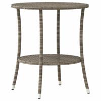 Tuinstoelen 2 st verstelbaar met tafel poly rattan grijs - thumbnail