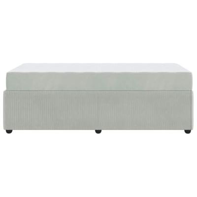 Bedframe met matras met matras Lichtgrijs 90 x 190 cm Fluweel