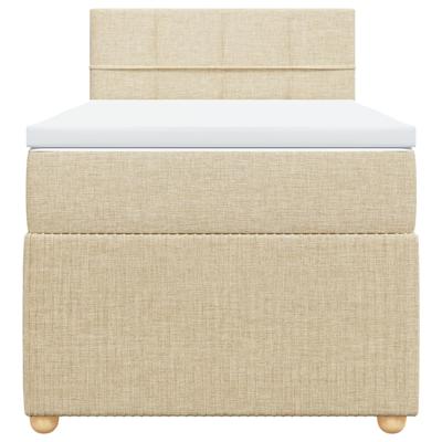 Boxspring met matras stof crèmekleurig 120x200 cm - thumbnail