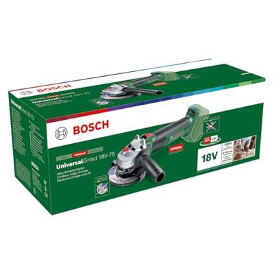 Bosch Groen UniversalGrind 18V-75 Haakse slijper | 750 W | 115 mm | In doos - 06033E5000