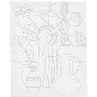 Creativ Company Schildercanvas met print, stilleven met bloemen, d: 1,6 cm, afm 24x30 cm, 360 gr, 1 stuk - thumbnail