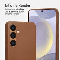 AccezzMagSafe Leather Backcover Samsung Galaxy S24 Plus Telefoonhoesje Bruin - thumbnail