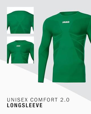 JAKO 6455 Longsleeve Comfort 2.0 - Sportgroen - M